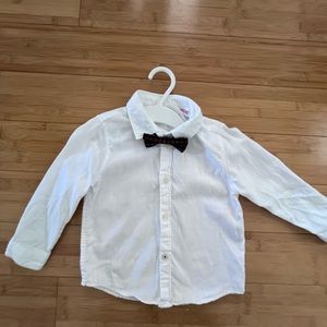 Zara  baby boy dress shirt with bow tie 18-24 M